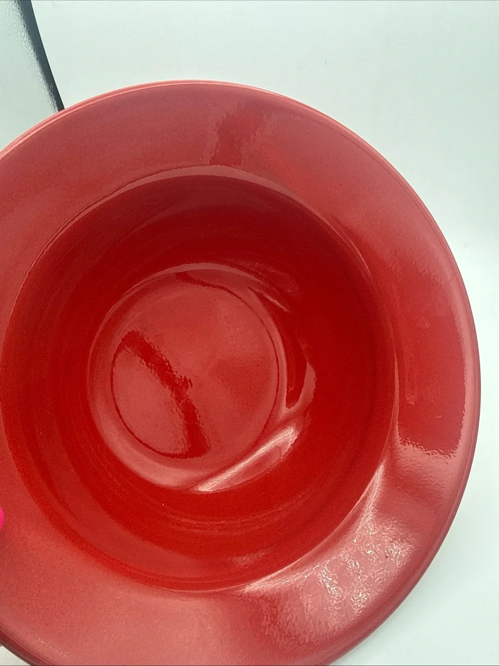 Earthenware Exclusively For Pier 1 Red Rimmed Salad Serving Bowl 10”x 5” Spain